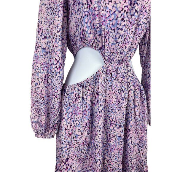 Wildfox Cutout Coco Women's Dress Purple Floral Mini Open Back Size Large NWOT - Picture 4 of 12